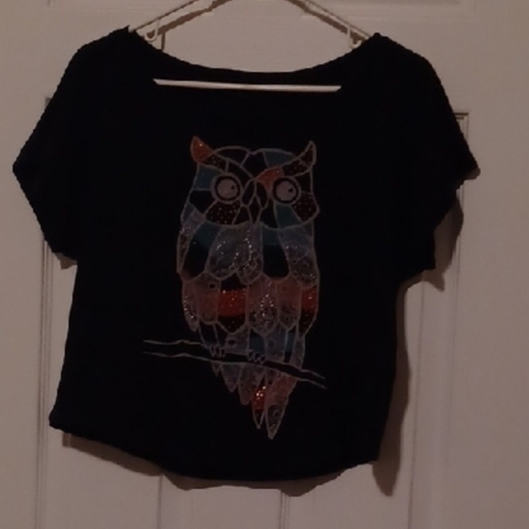 💙🌺Black Owl Graphic T-Shirt - Picture 9 of 9
